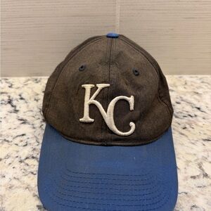 MLB Black and Tan KC Baseball Cap with Embroidered Logo